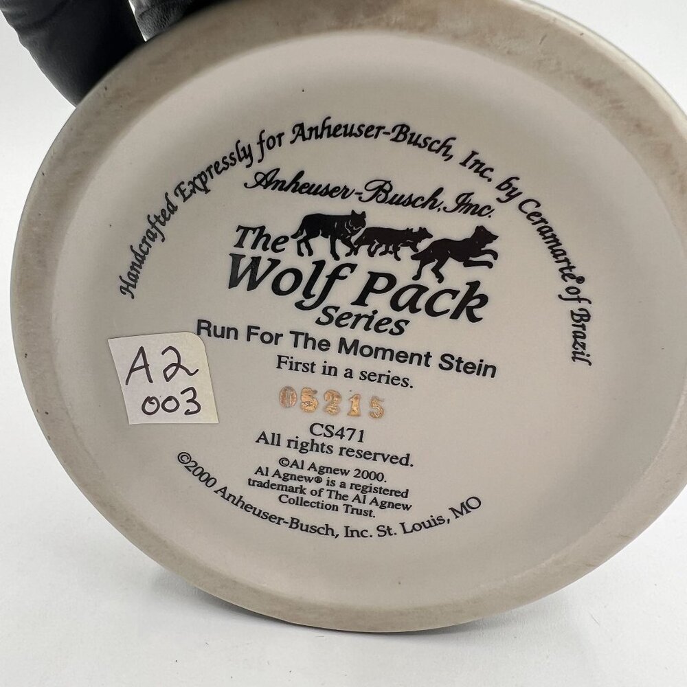 VTG Budweiser 2000 3D Mug The Wolf Pack Series Run For The Moment Stein CS471 - Picture 16 of 16
